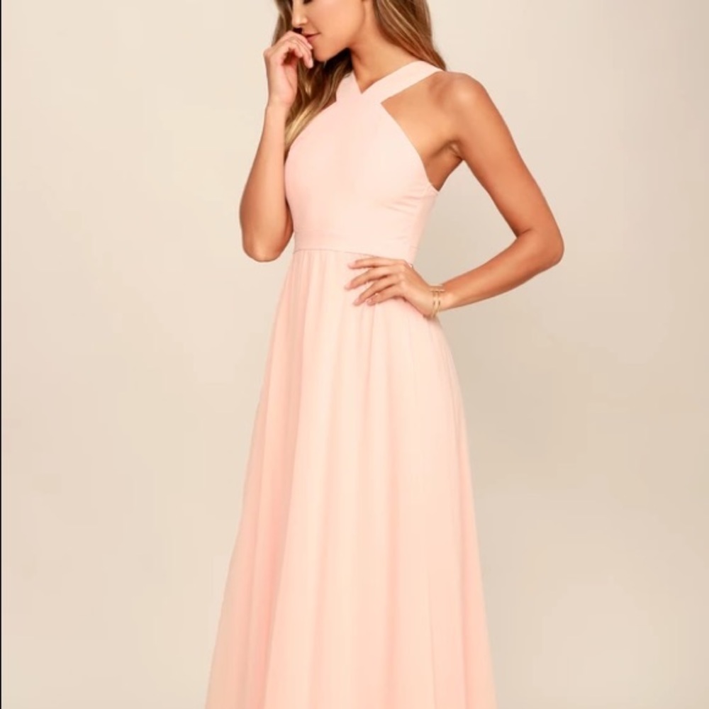 Lulu’s Pale Pink/Blush Maxi Dress